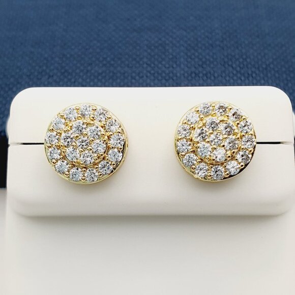 "14K Gold Plated Cubic Zircon Earrings, EVBRS409 - Picture 1 of 9